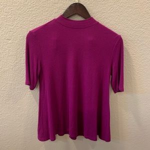 TUNIC TEE SOFT RIBBED MAGENTA TOP